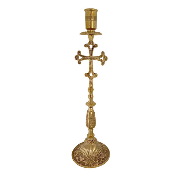 Candle holder with cross