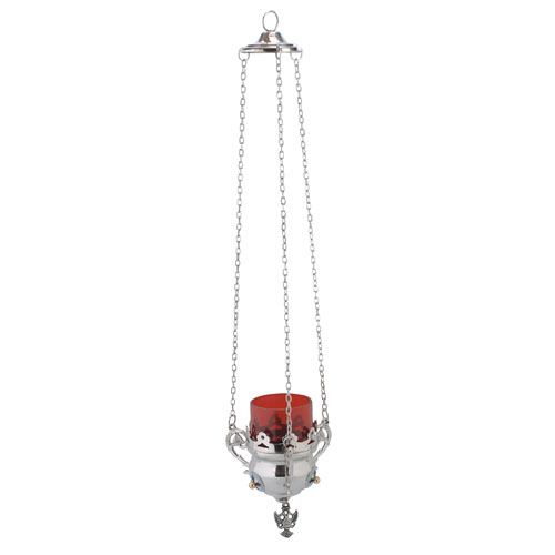 Nickel Plated Hanging Vigil Lamp