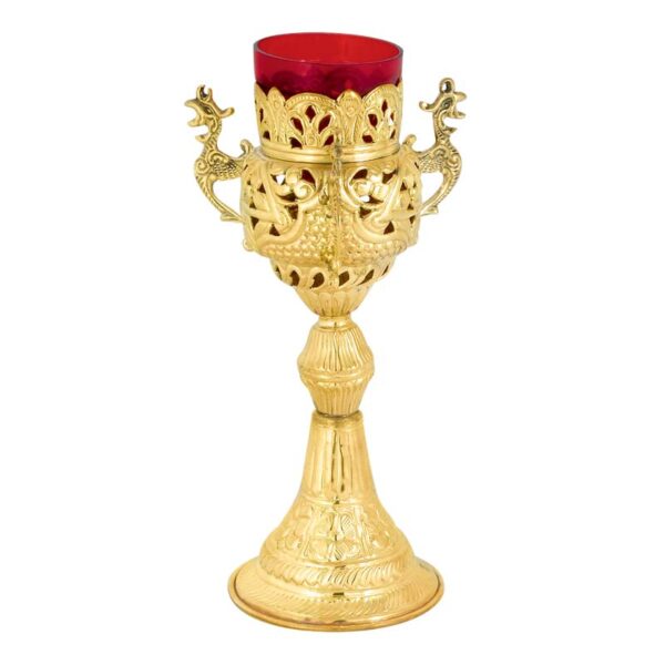 Gold Plated Brass Altar Vigil Lamp
