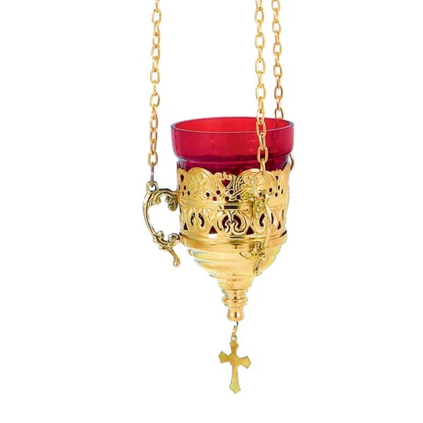 Gold Plated Hanging Vigil Lamp