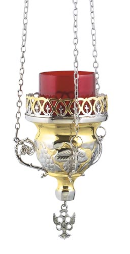 Two Colored Hanging Vigil Lamp