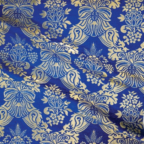 Floral Pattern Brocade Blue