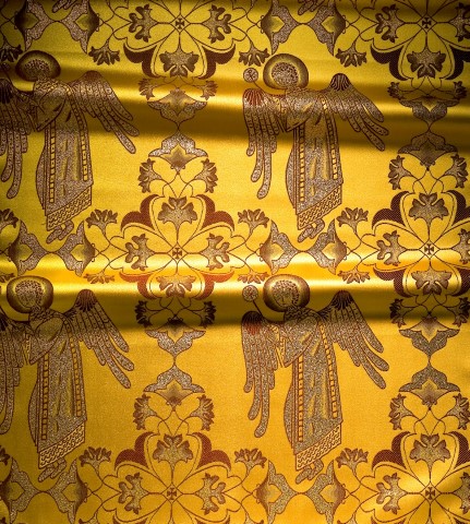 Holy Angel Pattern Brocade Gold