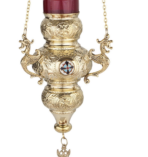 Large Hanging Brass Vigil Lamp