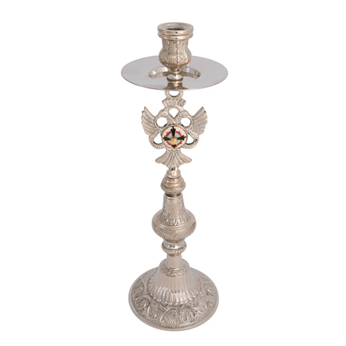 Nickel Plated Altar Candle Holder