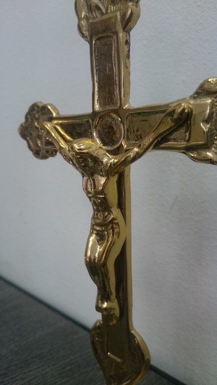 Standing Brass Crucifix