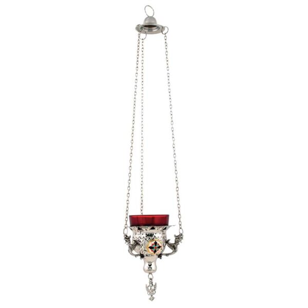 Nickel Plated Hanging Vigil Lamp
