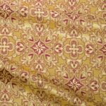 Cross and Floral Pattern Brocade Gold