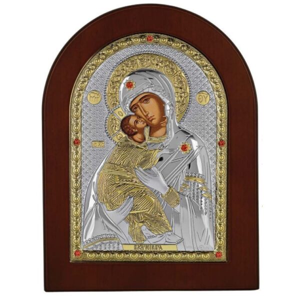 Virgin Of Vladimir Silver Icon