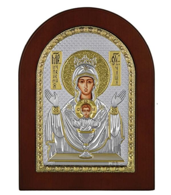 Theotokos of Holy Grail Silver Icon
