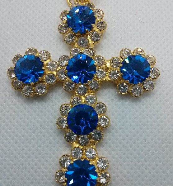 Blue Swarovski Pectoral Cross